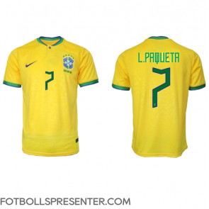 Brasilien Lucas Paqueta #7 Hemma Matchtröja VM 2022 Kortärmad